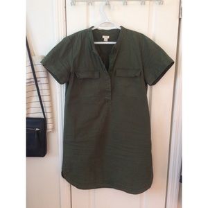 J. Crew Army Green Shirtdress